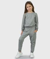 SET - Pants And Shirt Grey Striped Cuffs - thumbnail