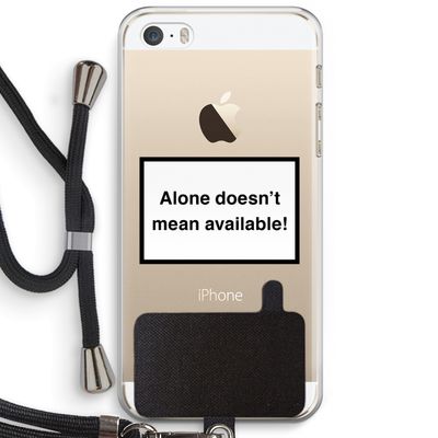 Alone: iPhone 5 / 5S / SE Transparant Hoesje met koord