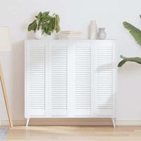Kastdeuren louvredesign 4 st 99x29,5 cm wit