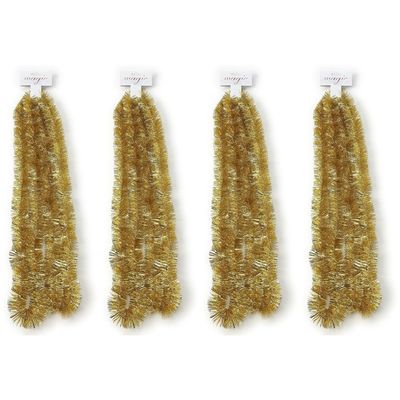 4x Gouden kerstslingers 5 x 270 cm kerstboom versieringen