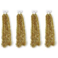 4x Gouden kerstslingers 5 x 270 cm kerstboom versieringen