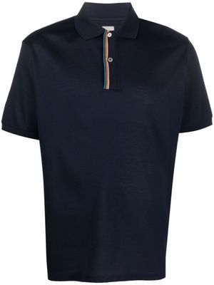 Paul Smith polo Signature à bords rayés - Bleu