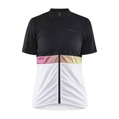 Craft Core endurance fietsshirt korte mouw zwart/wit dames