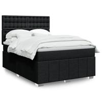 Boxspring met matras stof zwart 140x200 cm