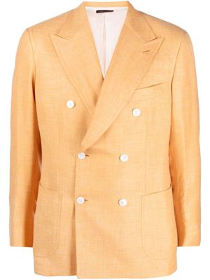 Brioni blazer à boutonnière croisée - Orange