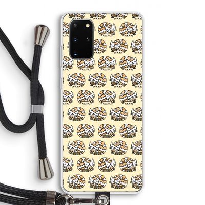 Slapende poes: Samsung Galaxy S20 Plus Transparant Hoesje met koord