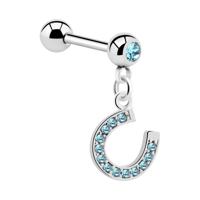 Jeweled Barbell with Charm Chirurgisch staal 316L / Belegde messing Barbells