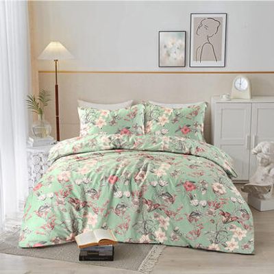 Comfort dekbedovertrek Norah - groen - 200x200/220 cm - Leen Bakker