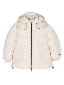 MSGM Kids veste matelassée à logo imprimé - Tons neutres