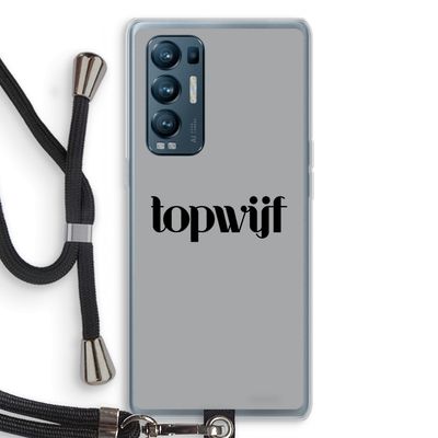 Topwijf Grijs Zwart: Oppo Find X3 Neo Transparant Hoesje met koord