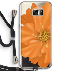Orange Ellila flower: Samsung Galaxy S7 Edge Transparant Hoesje met koord