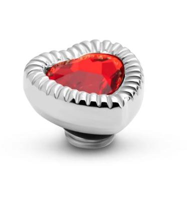 Melano Vivid Vintage Heart Steentje Light Siam | Zilver