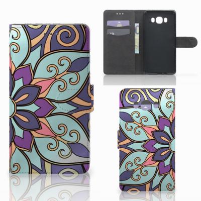 Samsung Galaxy J7 2016 Hoesje Purple Flower