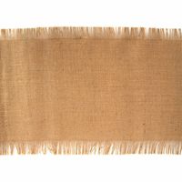 Chaks Jute tafelloper - 29 x 500 cm - beige - met franjes   -