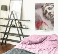 Prachtig standbeeld poster met bloemen