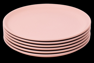 Set van 6 dinerborden - 27 cm - Madeira - roze - Portugees stoneware
