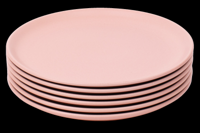 Set van 6 dinerborden - 27 cm - Madeira - roze - Portugees stoneware