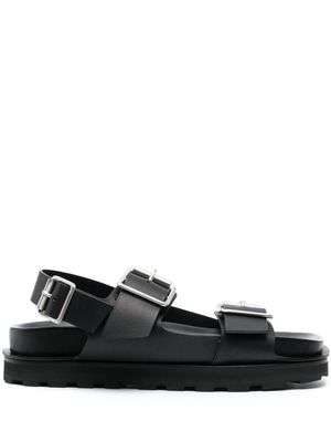 Jil Sander sandales en cuir à boucles - Noir
