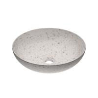 Waskom INK Convex 40 Rond 40x40x13cm Composiet Mat Wit Terrazzo