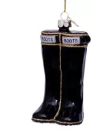 Vondels glazen kerstbal laarzen 11.5cm zwart