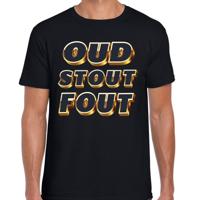 Verkleed T-shirt heren - OUD - zwart - themafeest fout/goud/stout