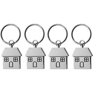 4x Nieuw huis sleutelhanger