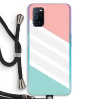 Strepen pastel: Oppo A92 Transparant Hoesje met koord