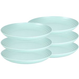 Set van 6x stuks rond kunststof borden groen 25 cm