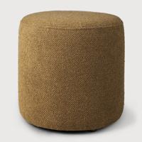 Ethnicraft Poef 'Barrow' 40cm, Structuurstof, kleur Ginger