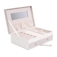 Home Deco Factory Sieradendoos - kunststof PU - roze - 25 x 17 cm