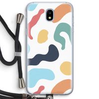 Memphis Shapes Blue: Samsung Galaxy J5 (2017) Transparant Hoesje met koord