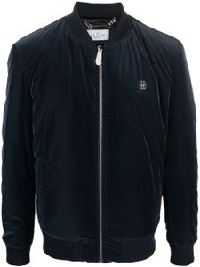 Philipp Plein veste bomber zippée à patch logo - Bleu