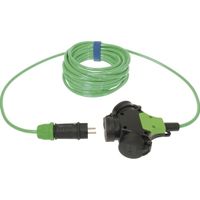 Verlengsnoer PUR kabel 3x1,5mm 3-voudig 10M groen