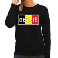 Belgie landen sweater zwart voor dames 2XL  - - thumbnail