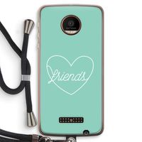 Friends heart pastel: Motorola Moto Z Force Transparant Hoesje met koord