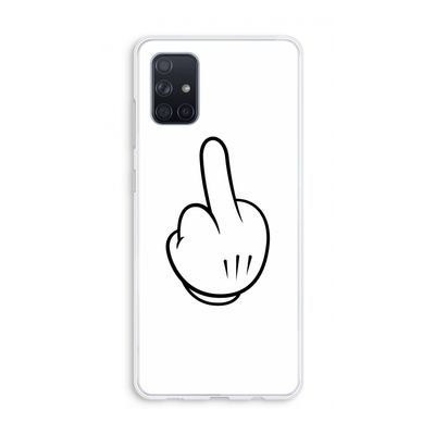 Middle finger white: Galaxy A71 Transparant Hoesje