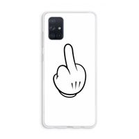 Middle finger white: Galaxy A71 Transparant Hoesje