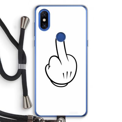 Middle finger white: Xiaomi Mi Mix 3 Transparant Hoesje met koord