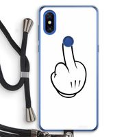 Middle finger white: Xiaomi Mi Mix 3 Transparant Hoesje met koord