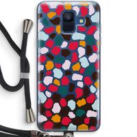 Colored Giraffe: Samsung Galaxy A6 (2018) Transparant Hoesje met koord