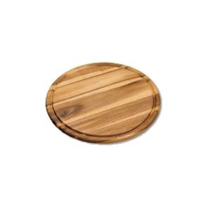 Houten broodplank/serveerplank rond met sapgroef - Dia 30 cm - Snijplanken/serveerplanken