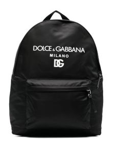 Dolce & Gabbana Kids sac à dos à logo imprimé - Noir