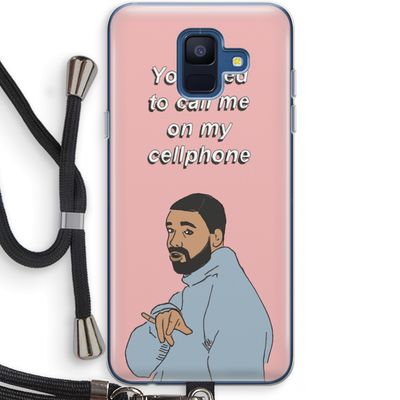 Hotline bling: Samsung Galaxy A6 (2018) Transparant Hoesje met koord