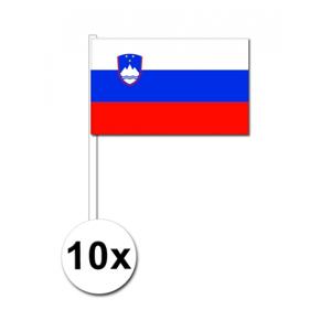 Zwaaivlaggetje vlag Slovenie - 10x - 12 x 24 cm - handvlaggetje - landenvlag