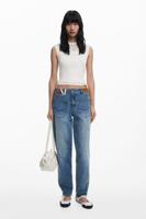 Boyfriend jeans met omgekeerde zakken - BLUE - 40