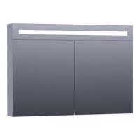 Brauer Promise Deluxe Spiegelkast - 100 cm - met Directe Verlichting - 2 Dubbelzijdige Spiegeldeuren - Mat Grijs