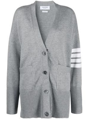 Thom Browne cardigan à détails 4 bandes signature - Gris