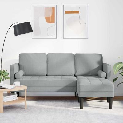 Bankstel Lichtgrijs 173 x 131 x 67 cm Stof