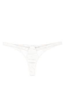 Kiki de Montparnasse string Coquette en soie - Blanc