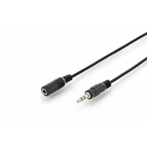 Digitus DB-510200-015-S Jackplug Audio Aansluitkabel [1x Jackplug male 3,5 mm - 1x Jackplug female 3,5 mm] 1.50 m Zwart Afgeschermd (enkel), Rond